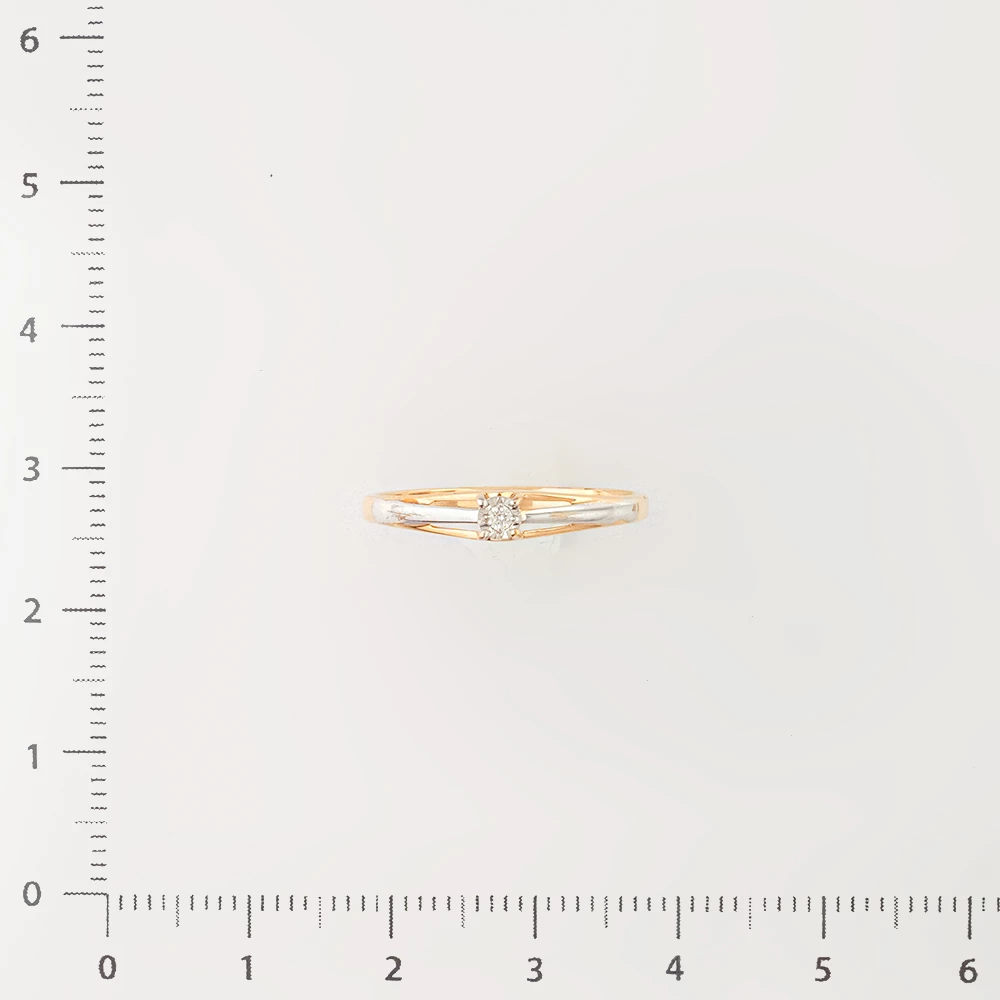 Кольцо с бриллиантом из красного золота 585 пробы