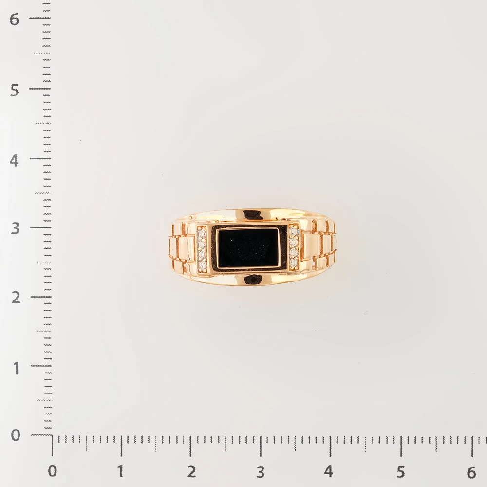 Кольцо с агатом из красного золота 585 пробы