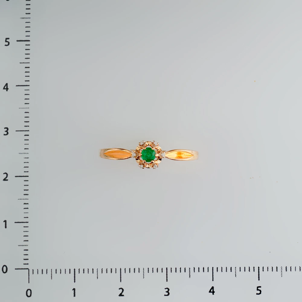 Кольцо с изумрудом из красного золота 585 пробы