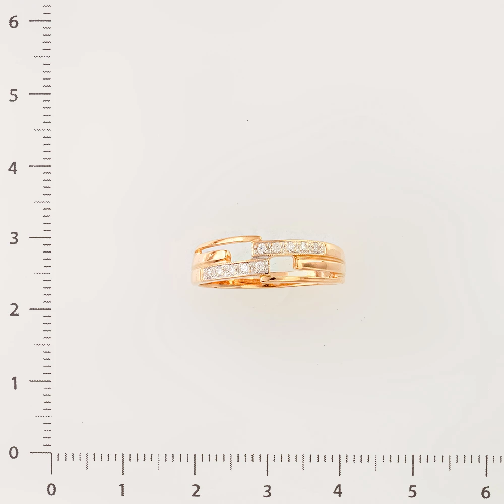 Кольцо с фианитом из красного золота 585 пробы