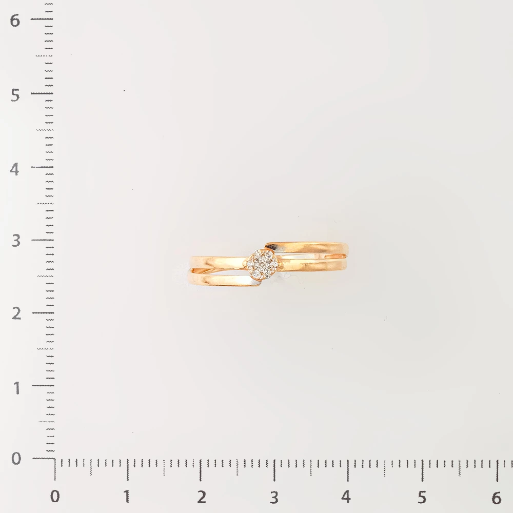 Кольцо с бриллиантом из красного золота 585 пробы