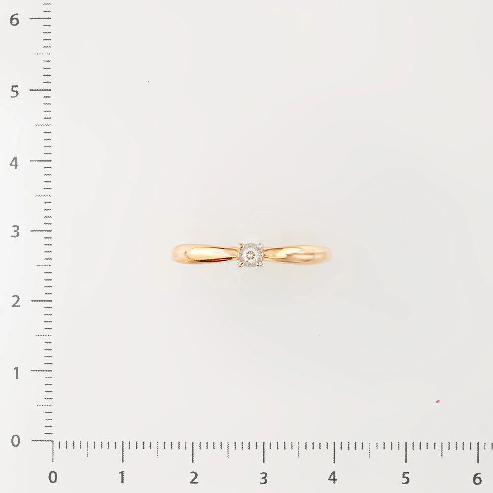 Кольцо с бриллиантом из красного золота 585 пробы