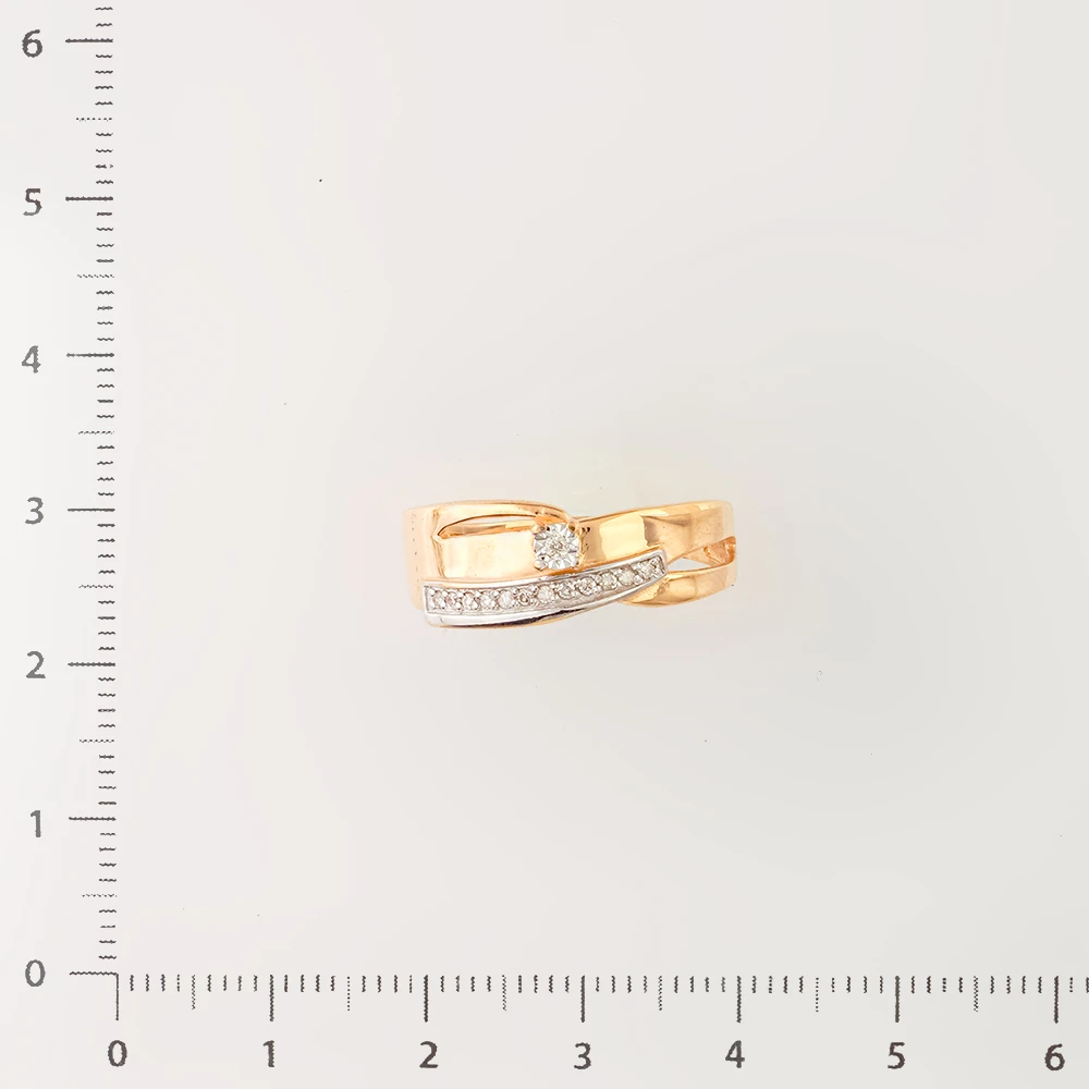 Кольцо с бриллиантом из красного золота 585 пробы