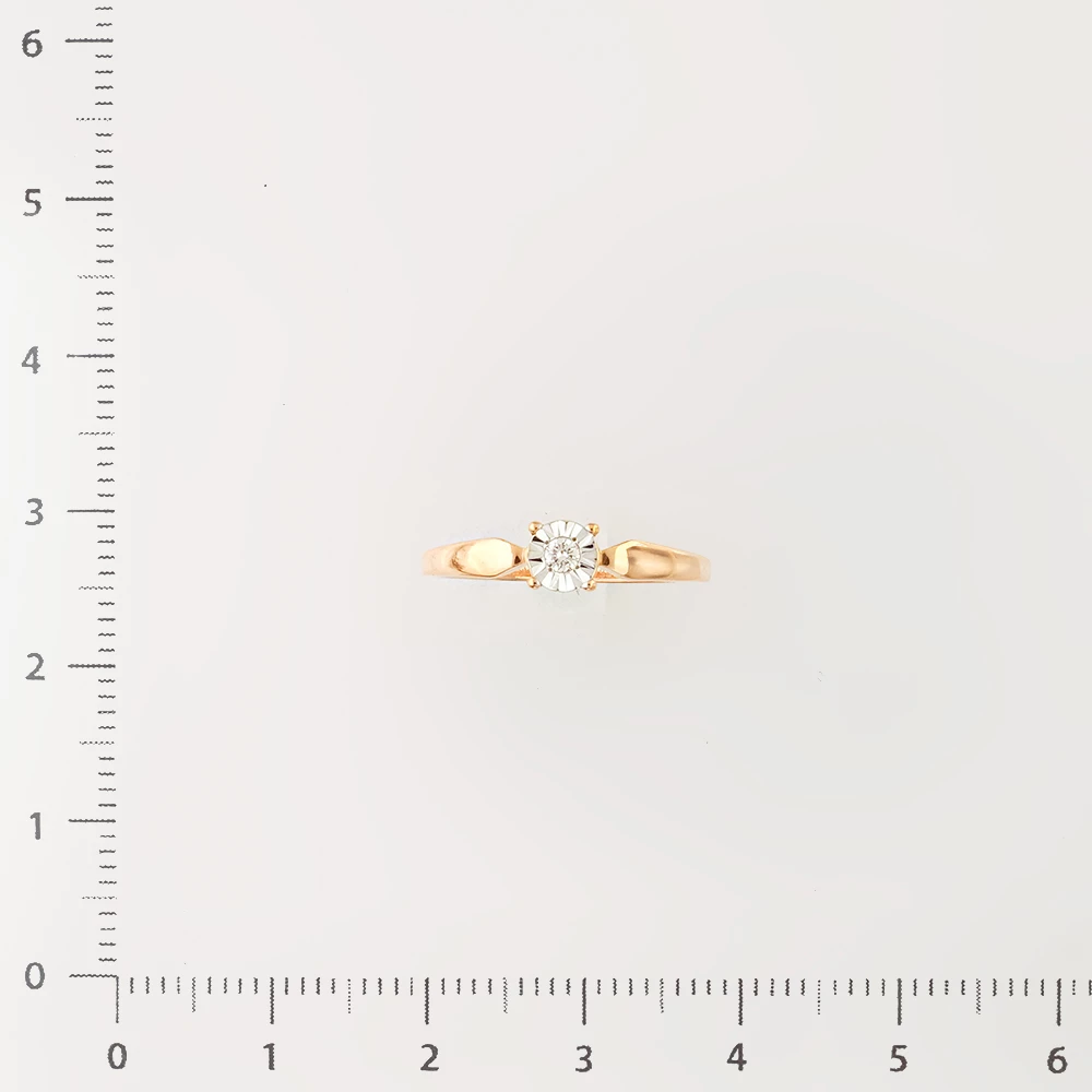 Кольцо с бриллиантом из красного золота 585 пробы