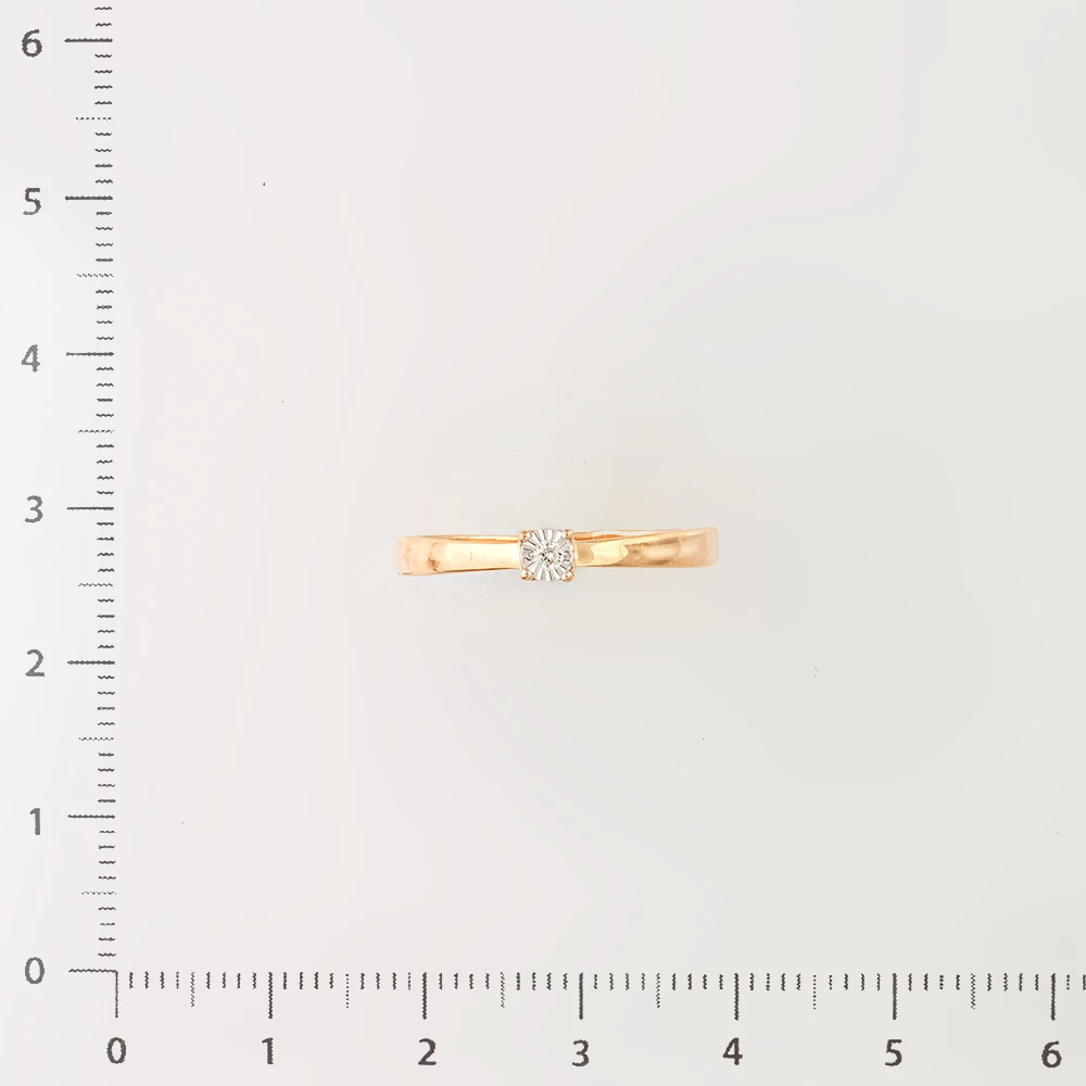 Кольцо с бриллиантом из красного золота 585 пробы