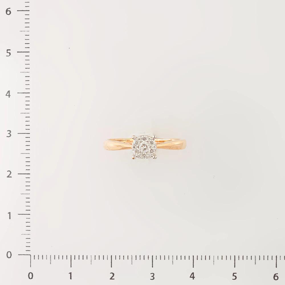 Кольцо с бриллиантом из красного золота 585 пробы