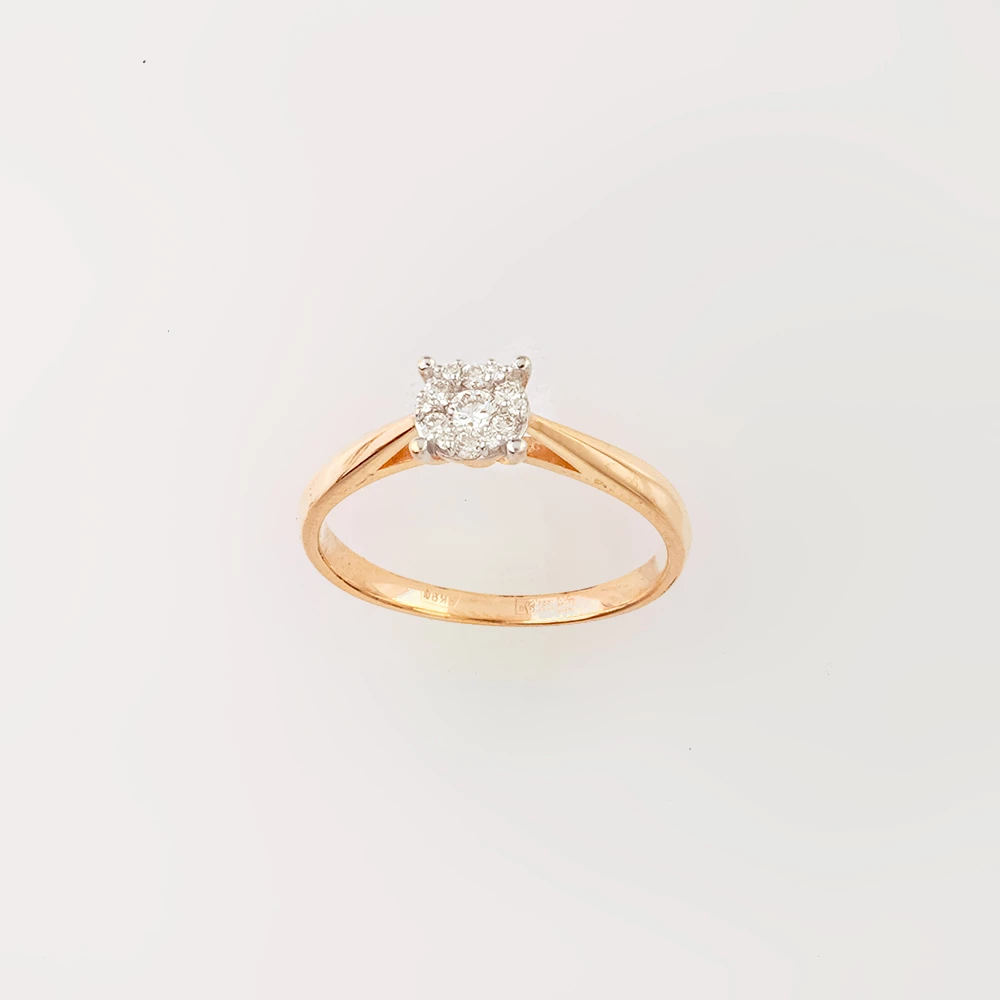 Кольцо с бриллиантом из красного золота 585 пробы