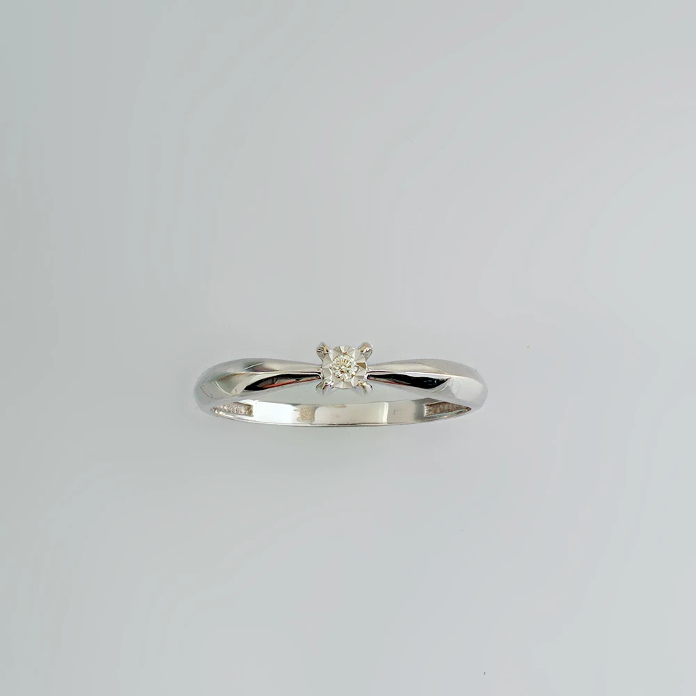 Кольцо с бриллиантом из белого золота 585 пробы