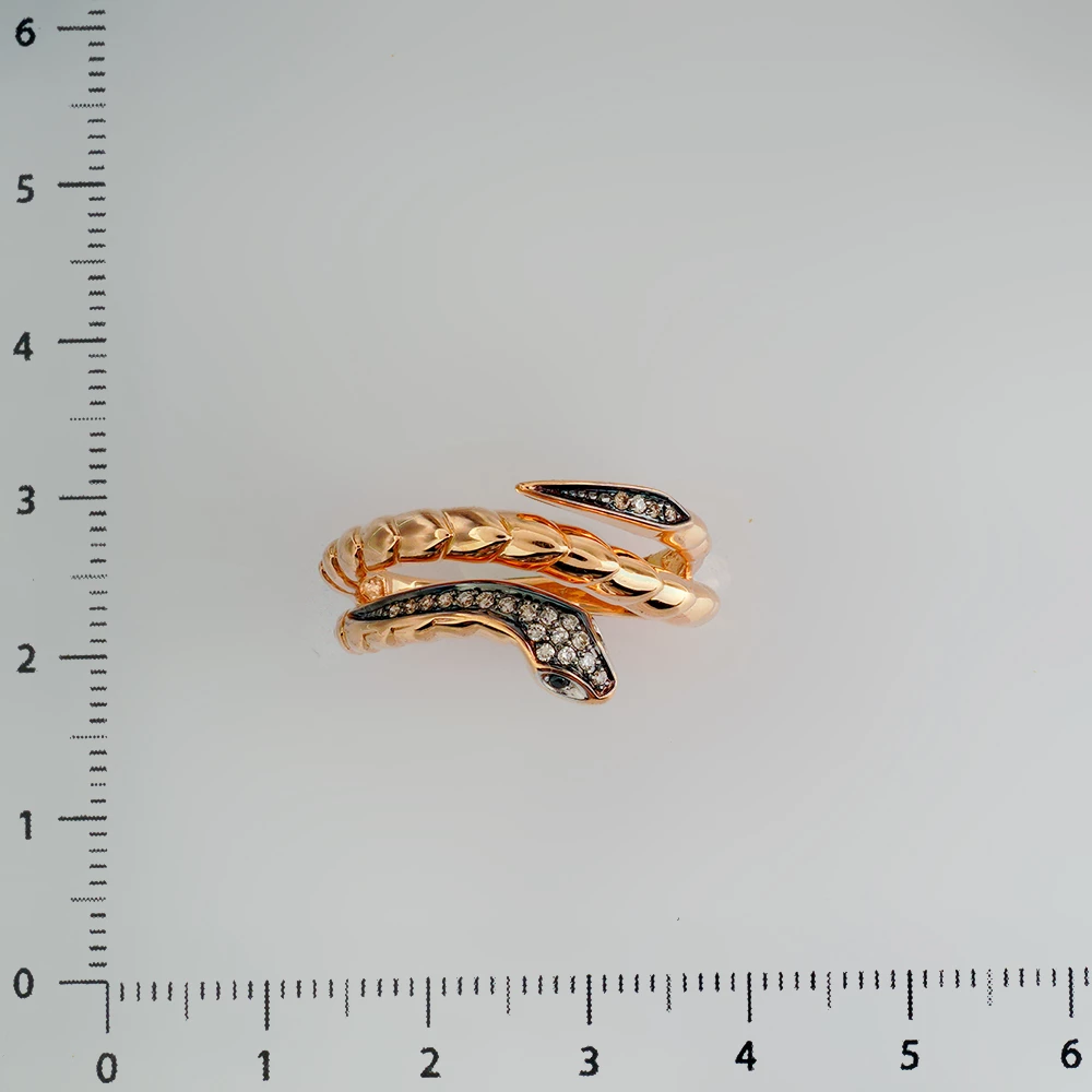 Кольцо с бриллиантом из красного золота 585 пробы