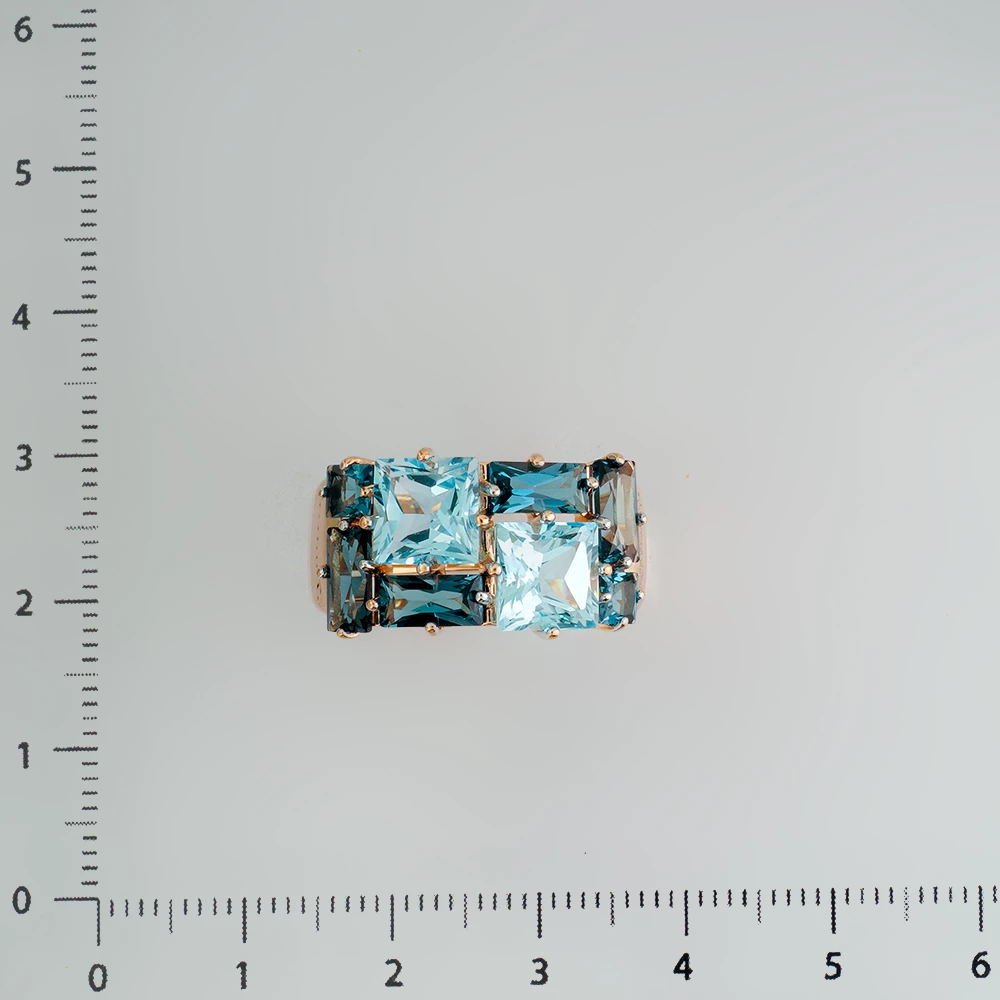 Кольцо с топазом из красного золота 585 пробы