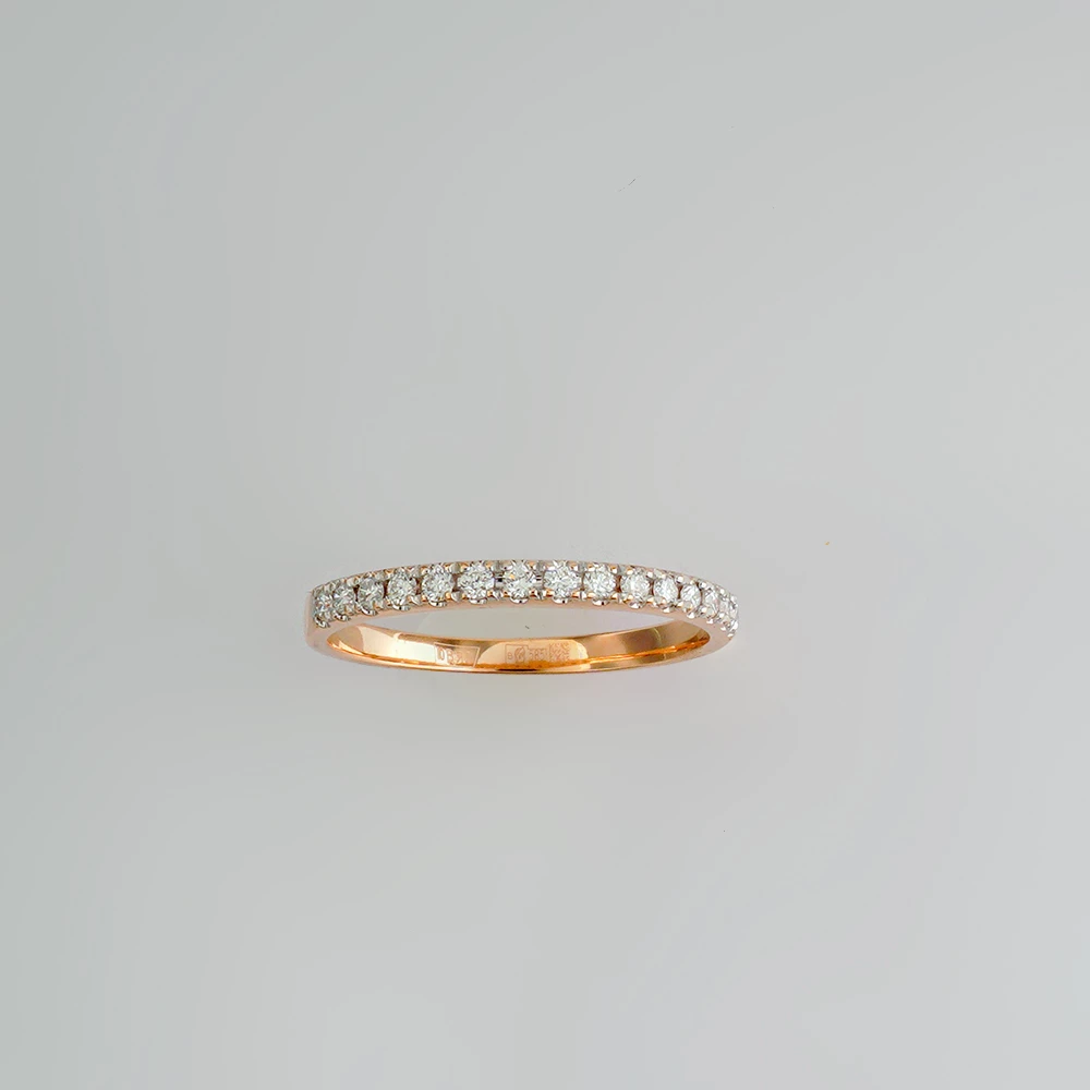 Кольцо с бриллиантом из красного золота 585 пробы