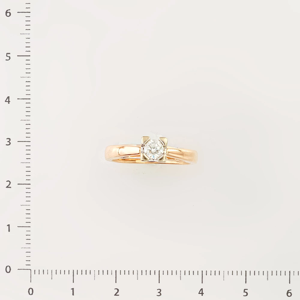 Кольцо с бриллиантом из красного золота 585 пробы