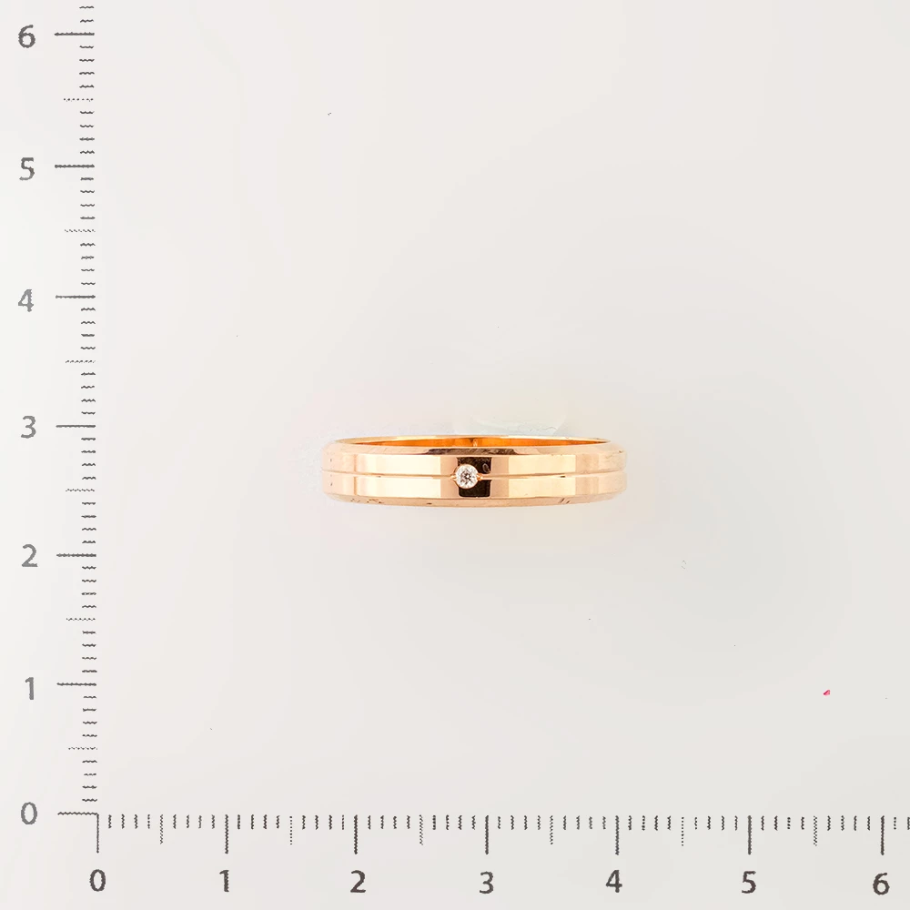 Кольцо с бриллиантом из красного золота 585 пробы