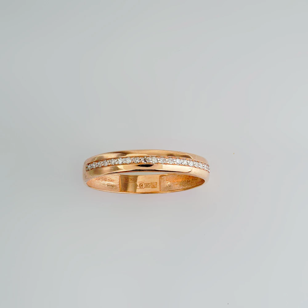 Кольцо с бриллиантом из красного золота 585 пробы