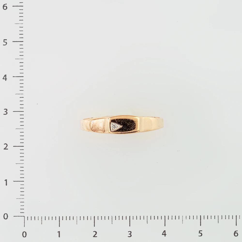 Кольцо с фианитом из красного золота 585 пробы