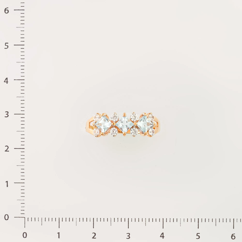 Кольцо с топазом из красного золота 585 пробы