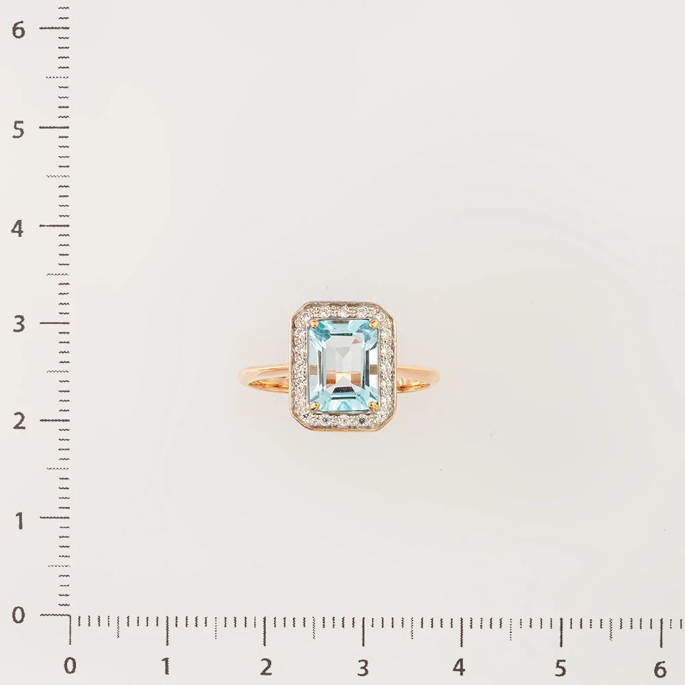 Кольцо с топазом из красного золота 585 пробы