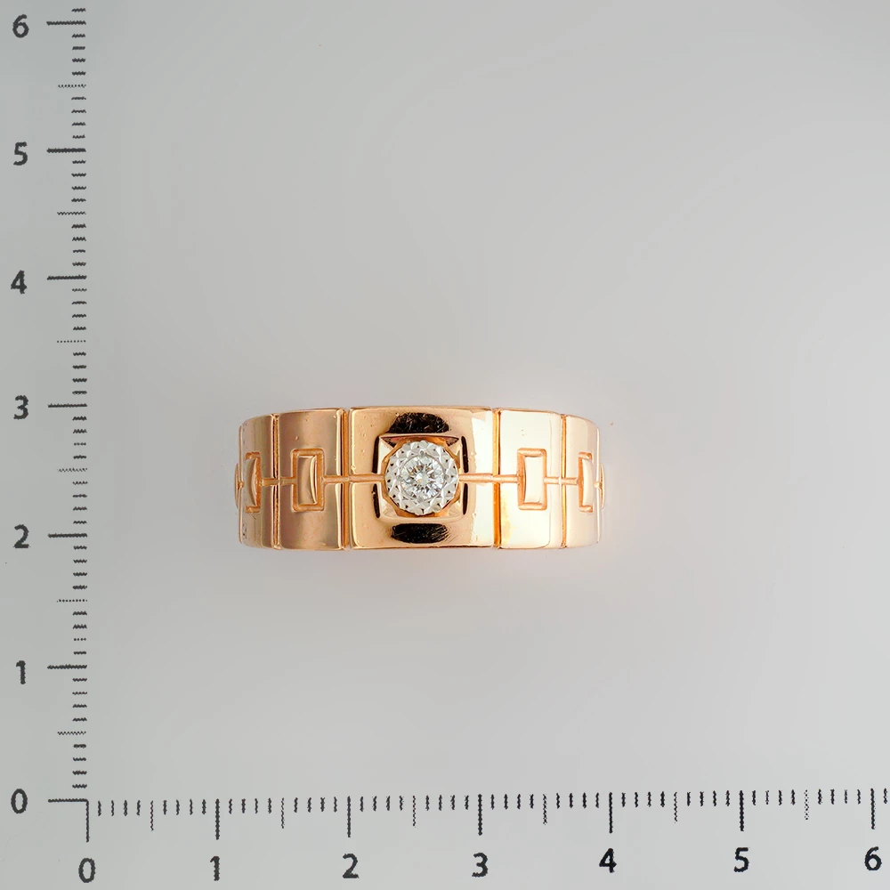 Кольцо с бриллиантом из красного золота 585 пробы