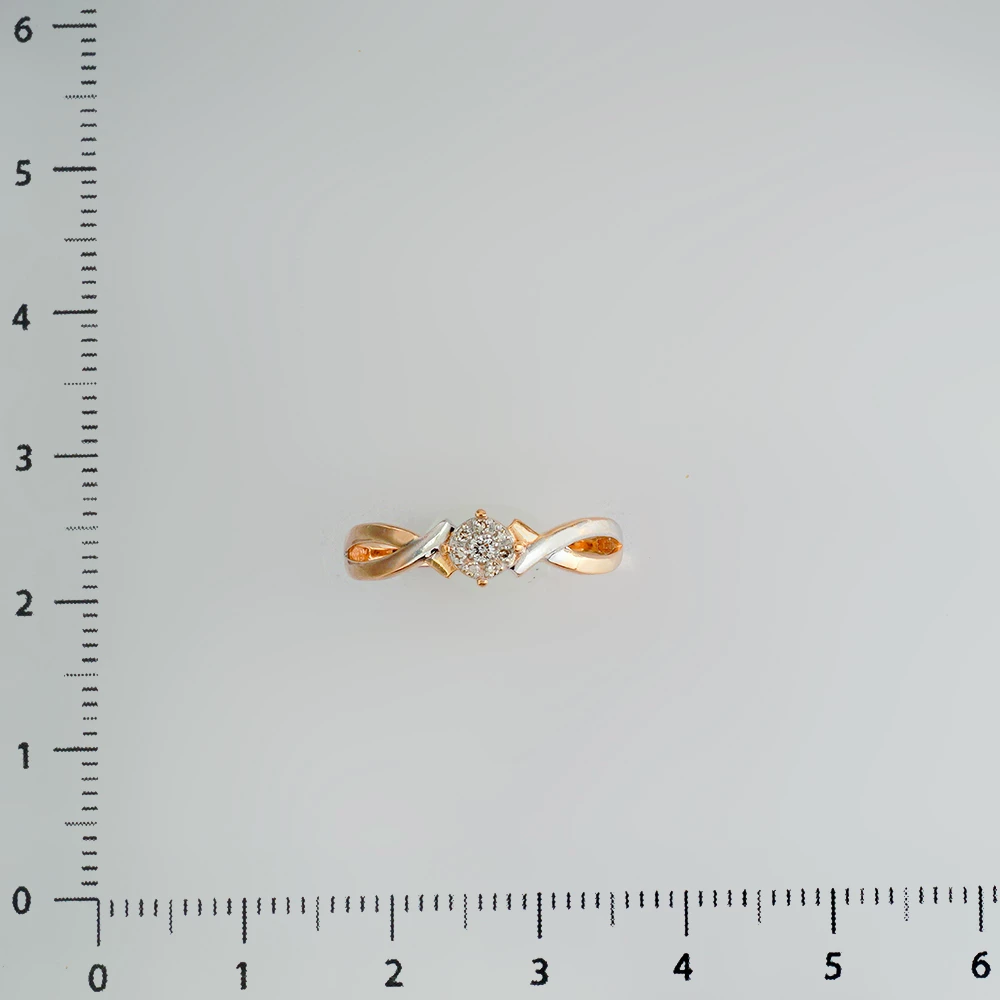 Кольцо с бриллиантом из красного золота 585 пробы