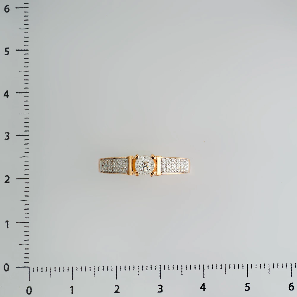 Кольцо с бриллиантом из красного золота 585 пробы