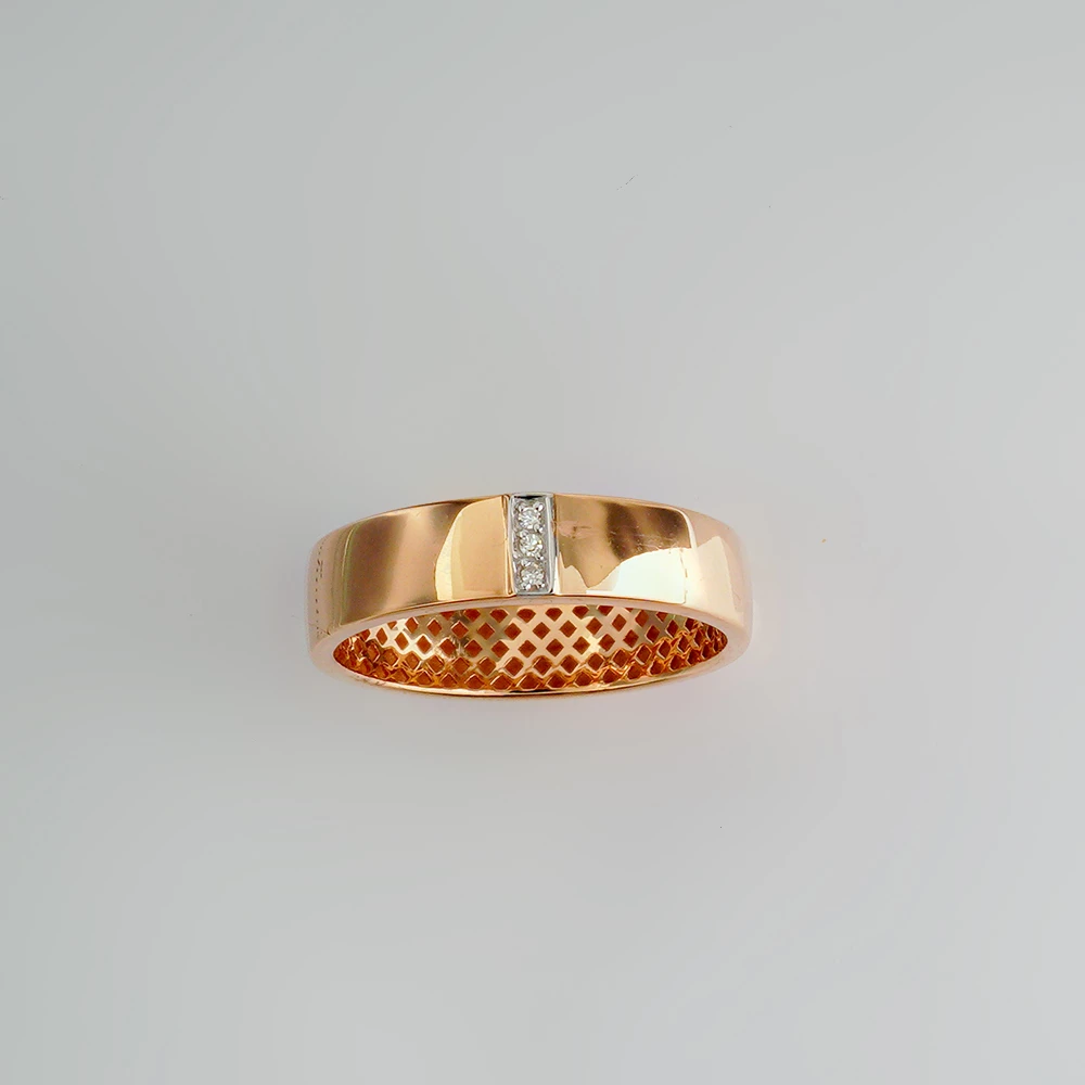 Кольцо с бриллиантом из красного золота 585 пробы