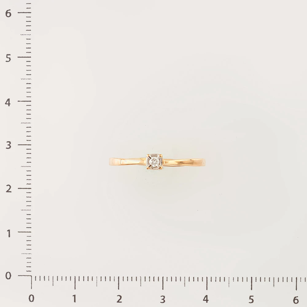 Кольцо с бриллиантом из красного золота 585 пробы