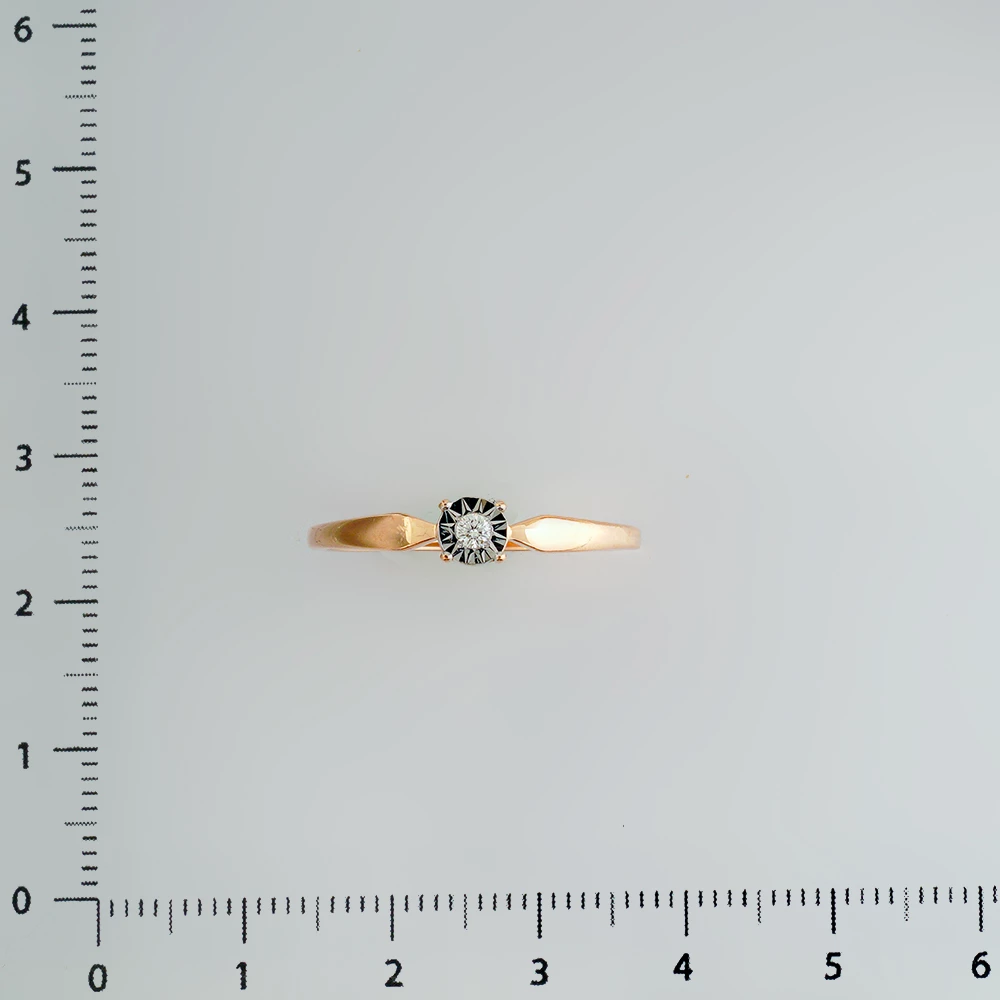 Кольцо с бриллиантом из красного золота 585 пробы