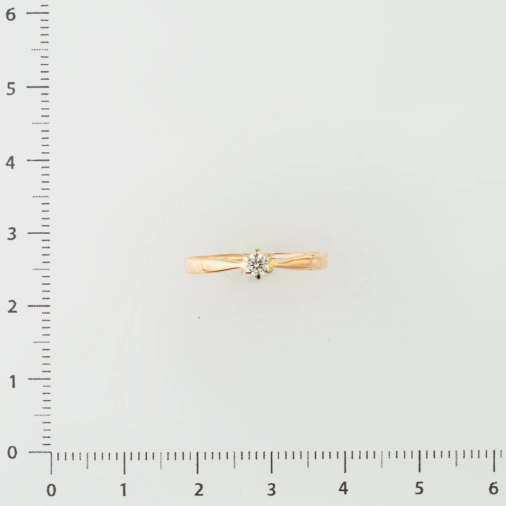 Кольцо с бриллиантом из красного золота 585 пробы