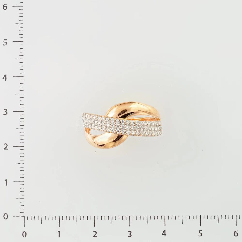 Кольцо с фианитом из красного золота 585 пробы