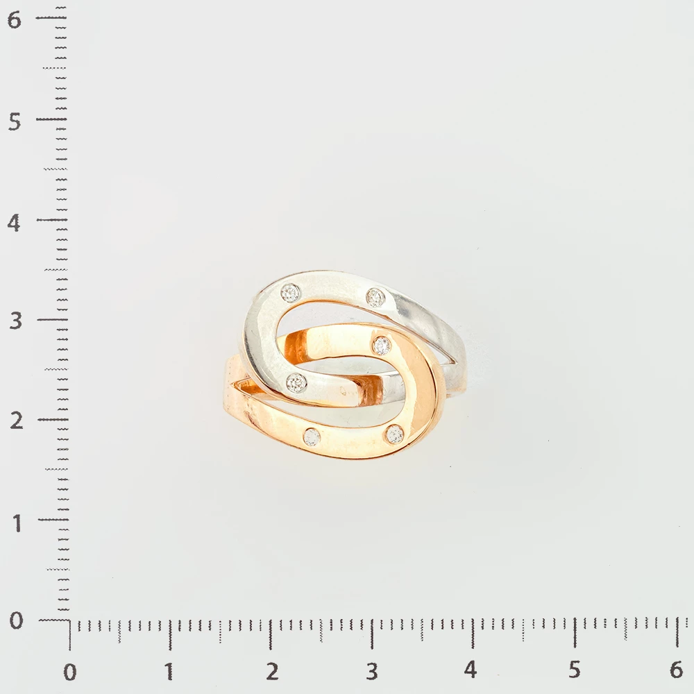 Кольцо с фианитом из красного золота 585 пробы