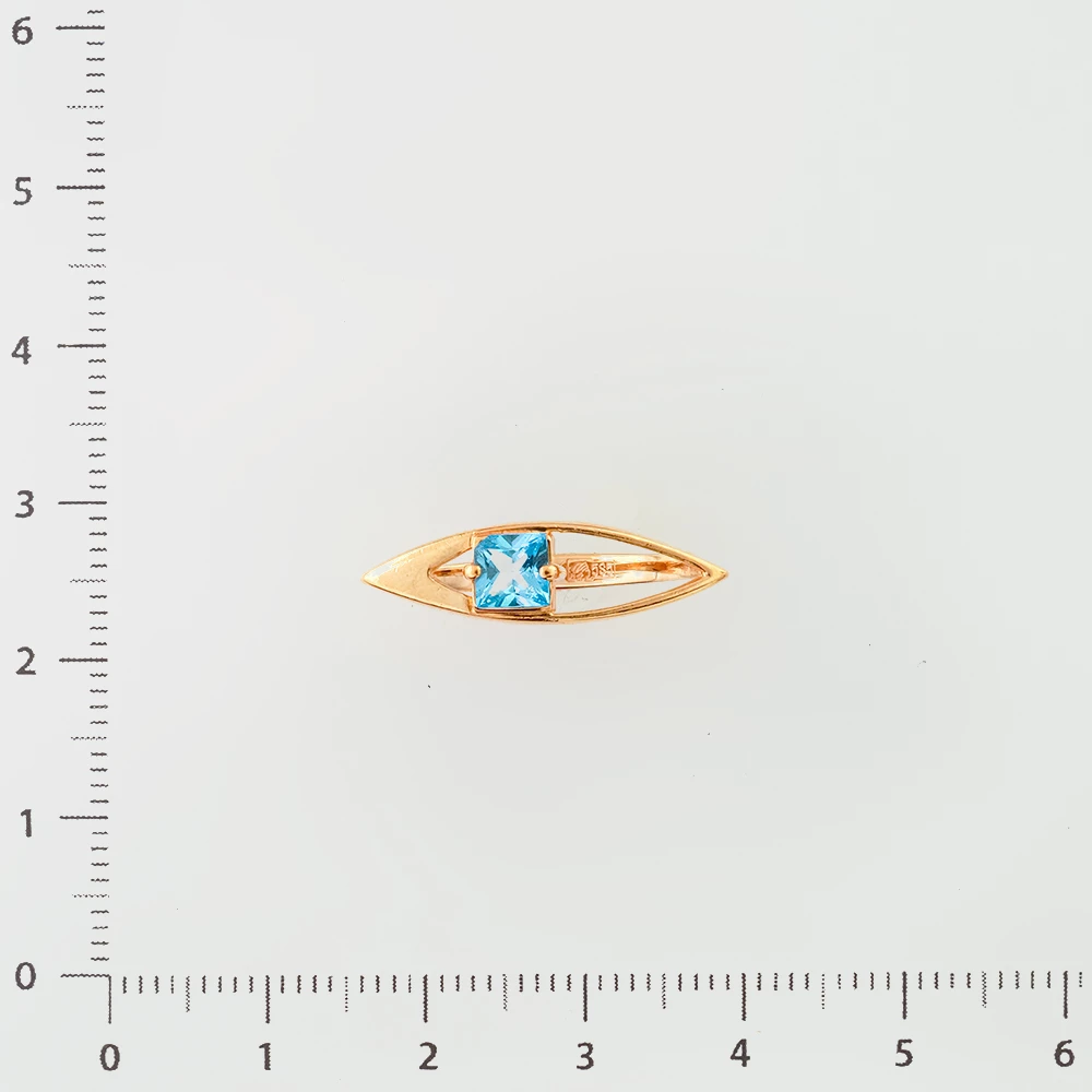 Кольцо с топазом из красного золота 585 пробы