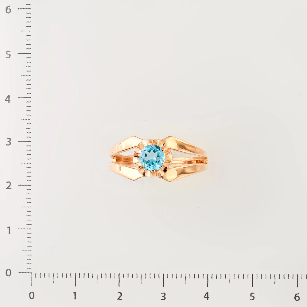 Кольцо с топазом из красного золота 583 пробы