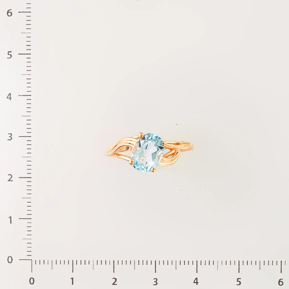 Кольцо с топазом из красного золота 585 пробы