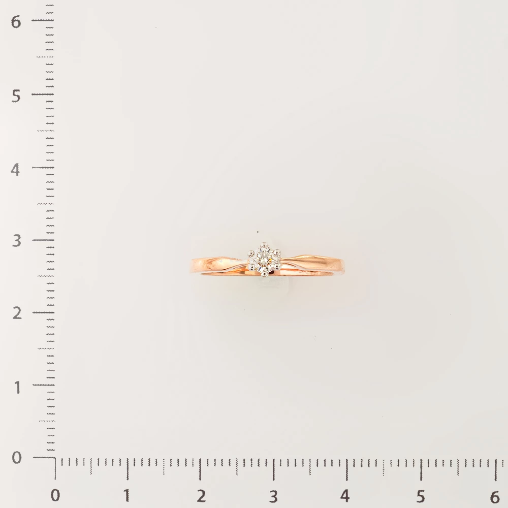 Кольцо с бриллиантом из красного золота 585 пробы