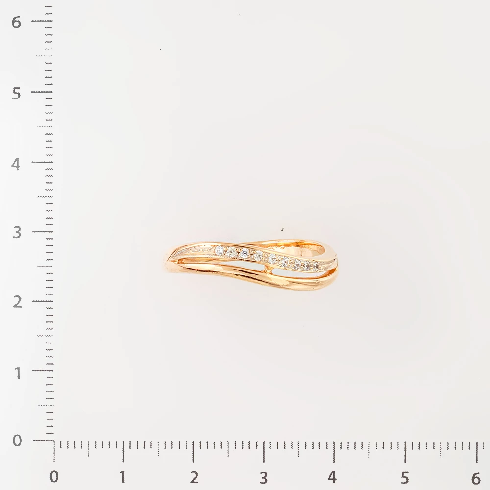 Кольцо с фианитом из красного золота 585 пробы