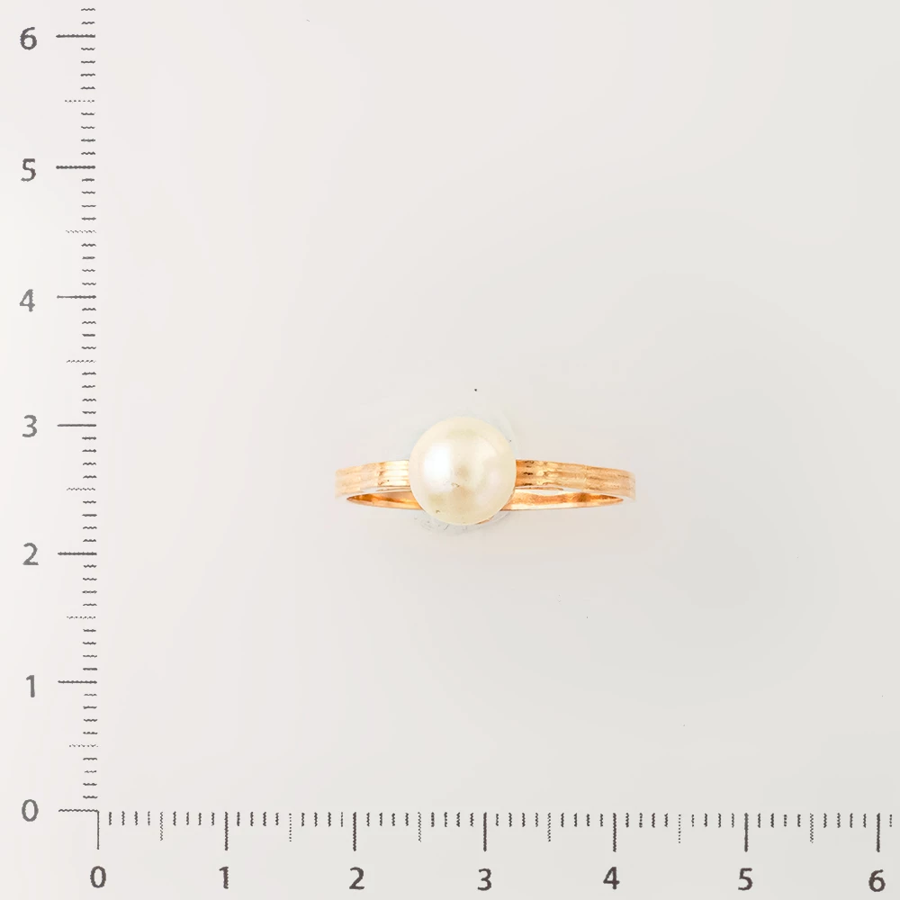 Кольцо с культивированным жемчугом из красного золота 583 пробы