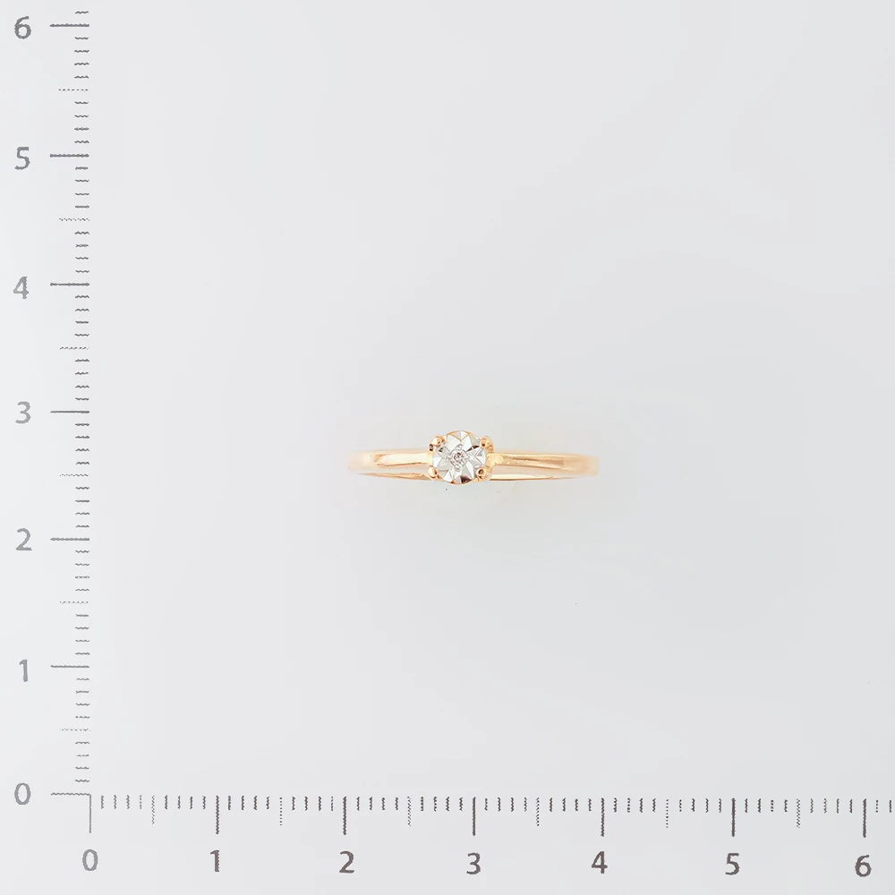 Кольцо с бриллиантом из красного золота 585 пробы