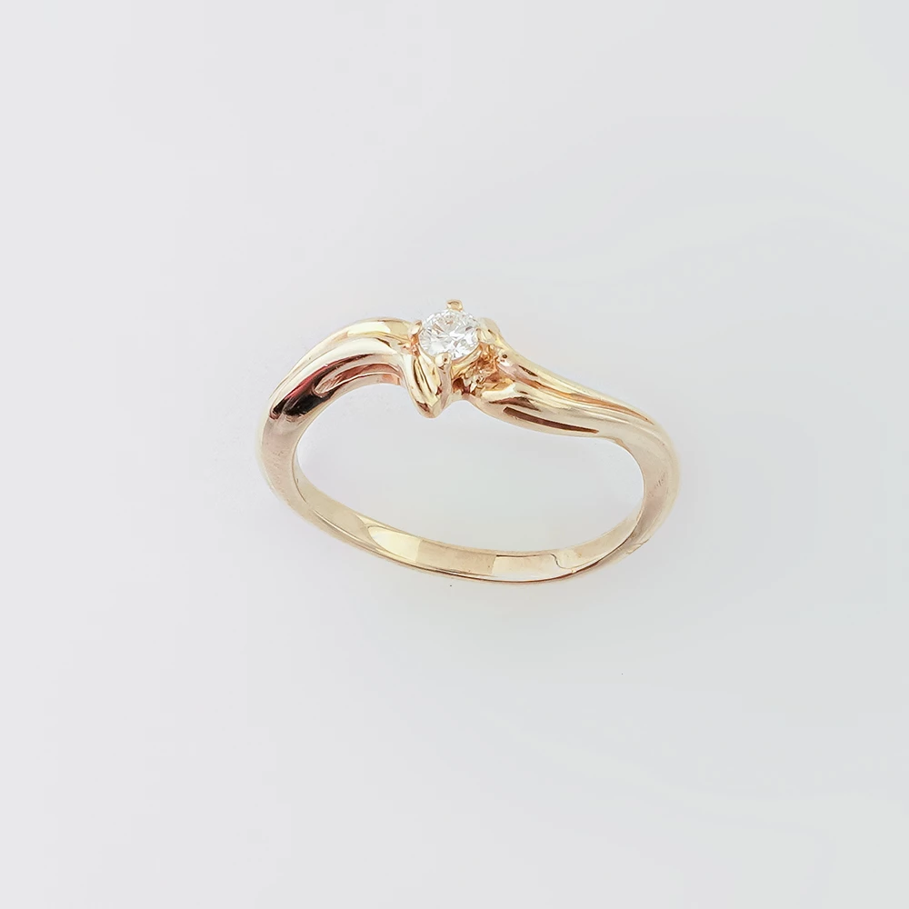 Кольцо с бриллиантом из белого золота 585 пробы