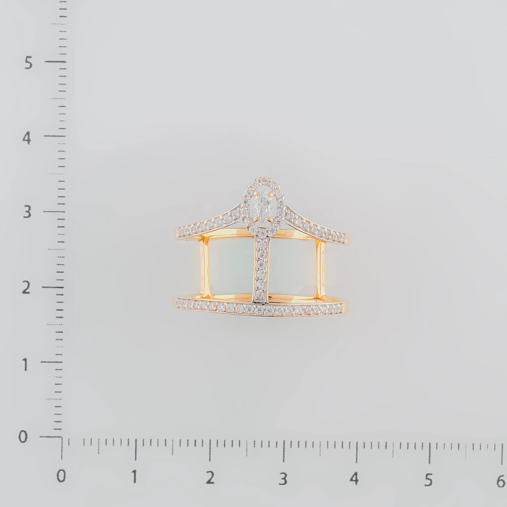 Кольцо с фианитом из красного золота 585 пробы