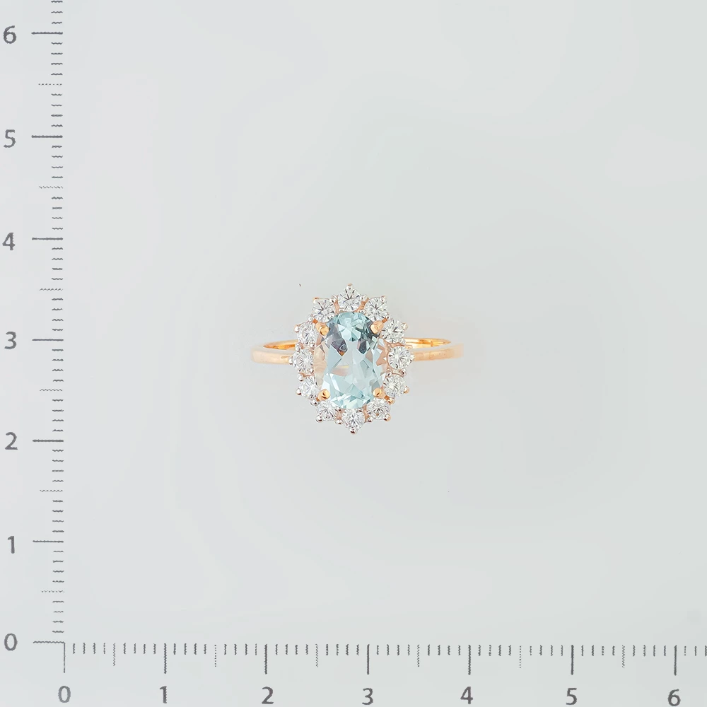 Кольцо с топазом из красного золота 585 пробы