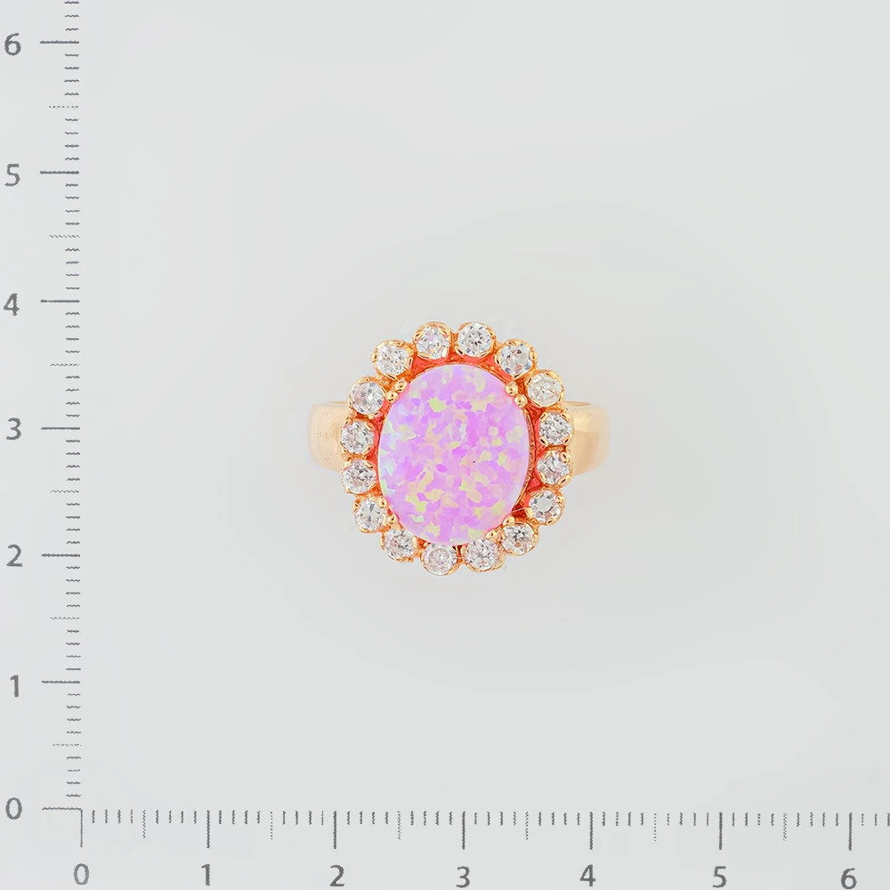 Кольцо с опалом синтетическим из красного золота 585 пробы