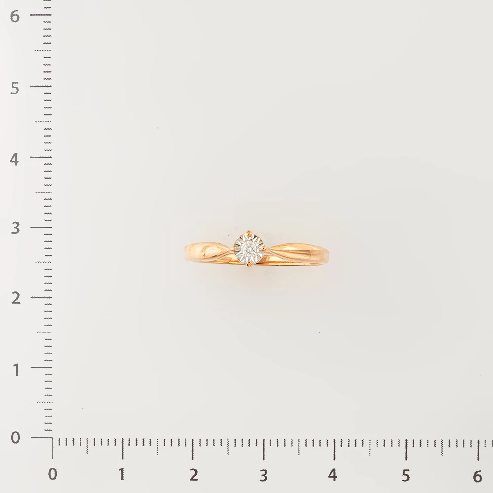 Кольцо с бриллиантом из красного золота 585 пробы