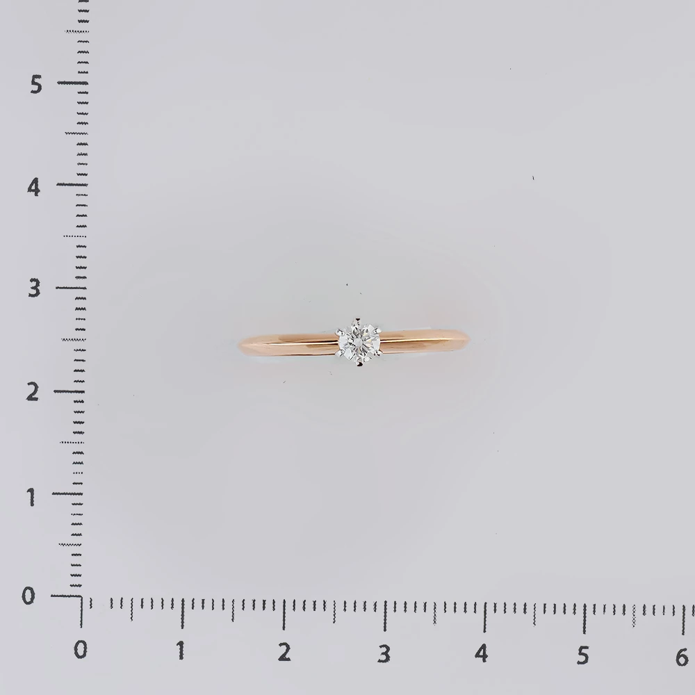 Кольцо с бриллиантом из красного золота 585 пробы