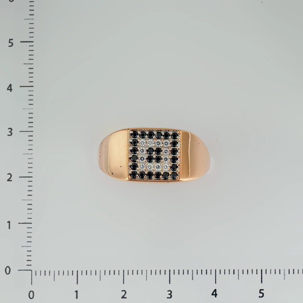 Кольцо с фианитом из красного золота 585 пробы