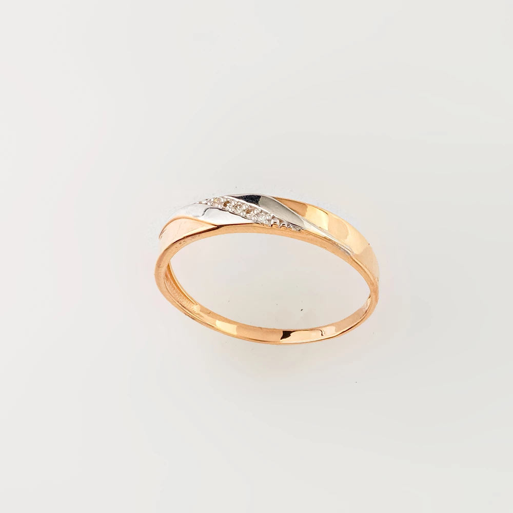 Кольцо с бриллиантом из красного золота 585 пробы