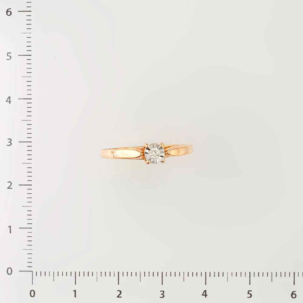 Кольцо с бриллиантом из красного золота 585 пробы