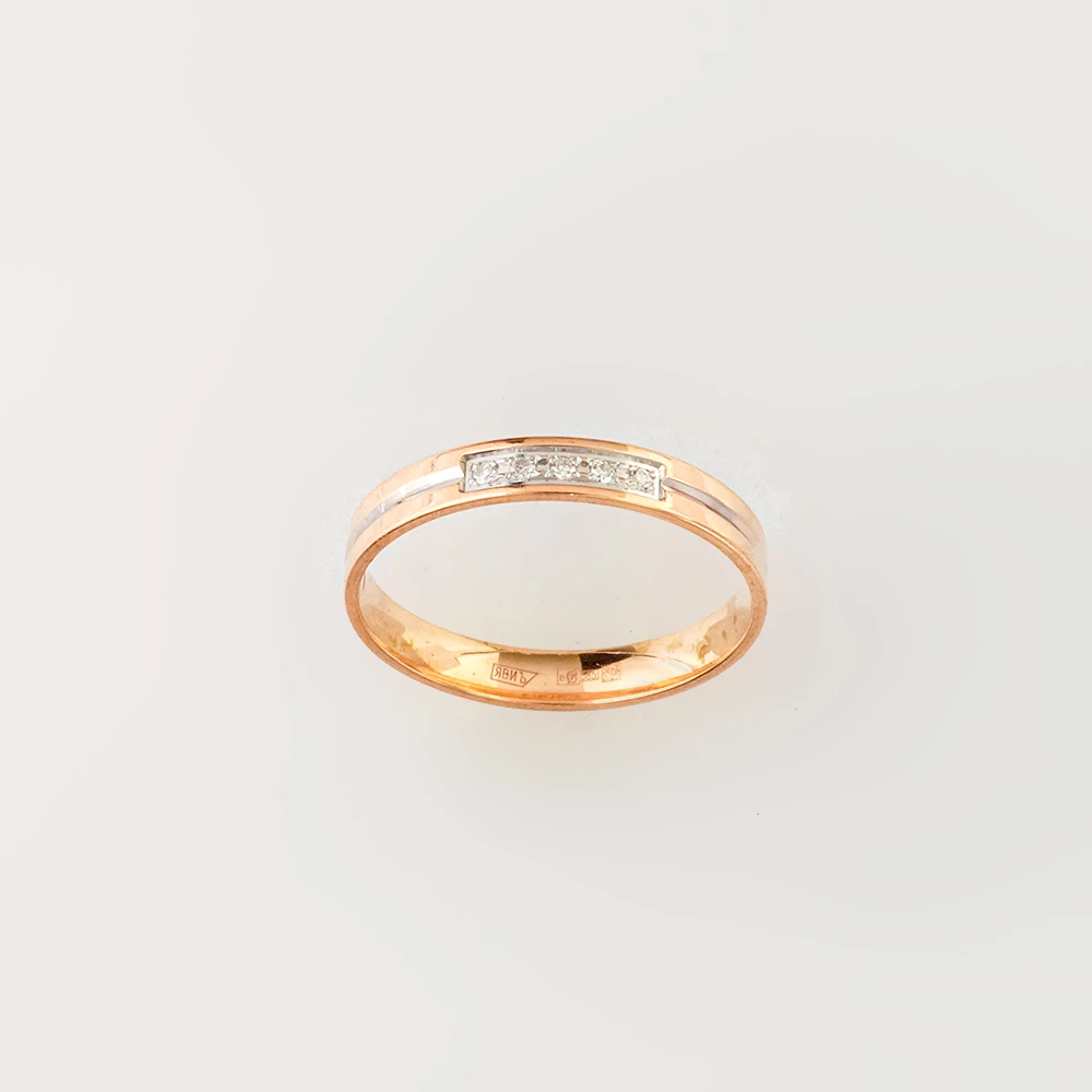 Кольцо с бриллиантом из красного золота 585 пробы