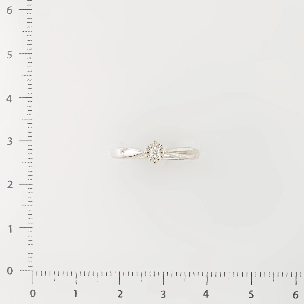 Кольцо с бриллиантом из белого золота 585 пробы