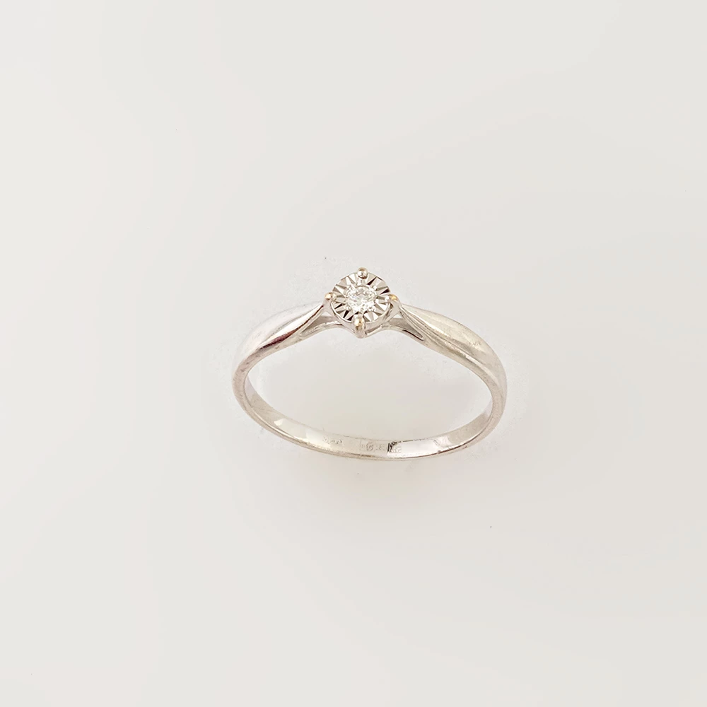 Кольцо с бриллиантом из белого золота 585 пробы