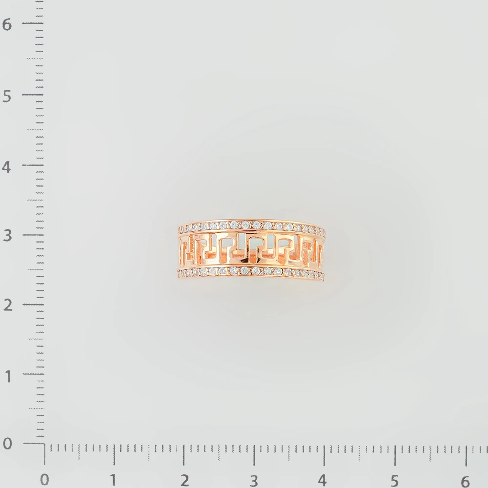 Кольцо с фианитом из красного золота 585 пробы